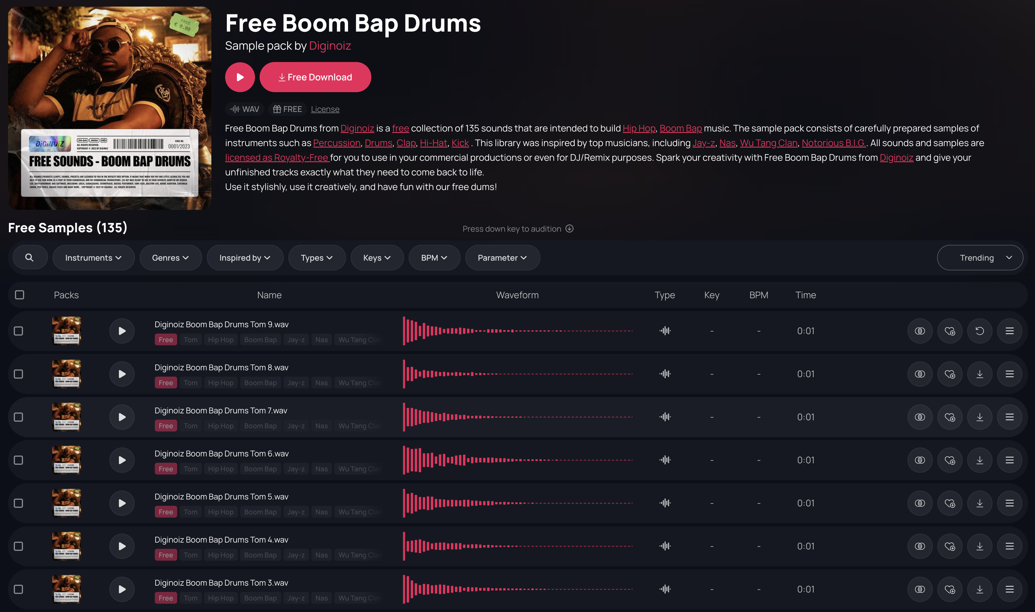 Free Boom Bap Drums on Slooply