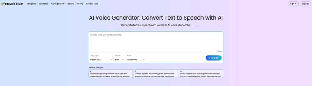 Appy Pie’s AI Voice Generator