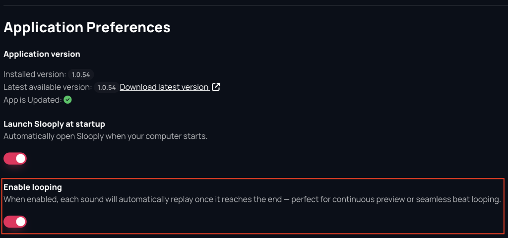 Looping Functionality
